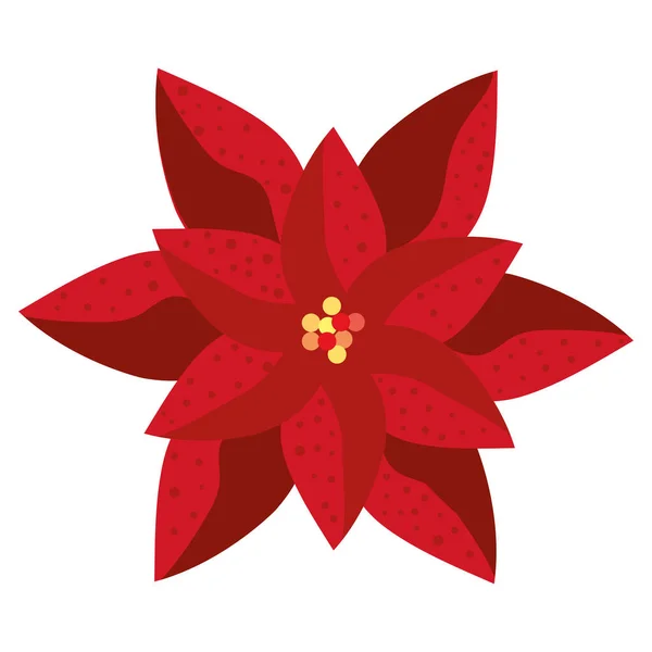 Christmas Red Flower Nature Icon — Stock Vector