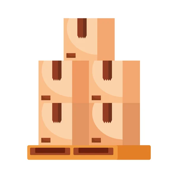 Delivery Boxes Pallet Icon — Stock Vector