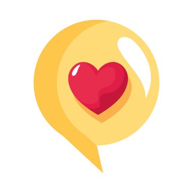 heart love in speech bubble icon