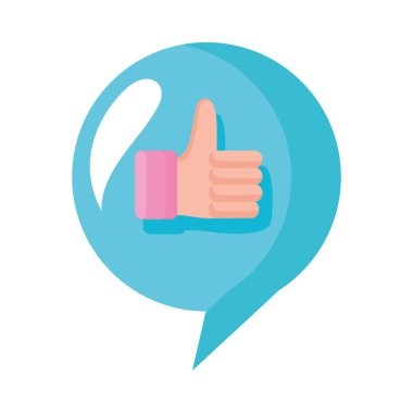 hand like thumb in speech bubble icon clipart