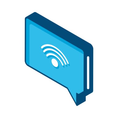 Konuşma kabarcığı izometrik simgesinde wifi sinyali