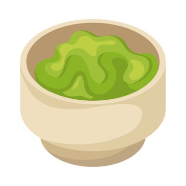 Yemeğin içinde guacamole sosu.