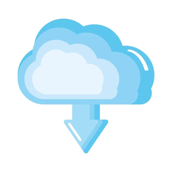 Cloud Computing Met Pijl Tech — Stockvector
