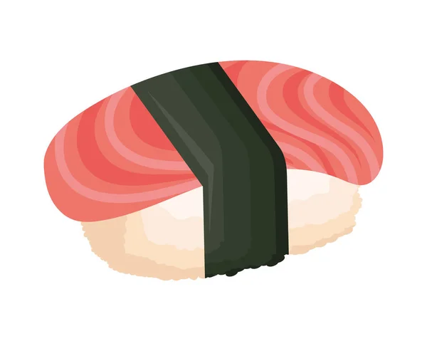 Sushi Salmão Delicioso Ícone Comida — Vetor de Stock