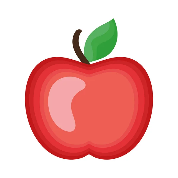 Röd Äpple Färsk Frukt Ikon — Stock vektor