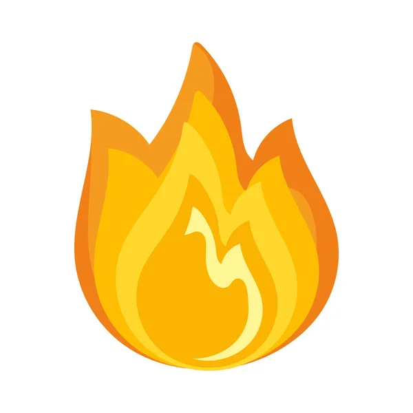 Fuego Llama Quemar Icono Aislado — Archivo Imágenes Vectoriales