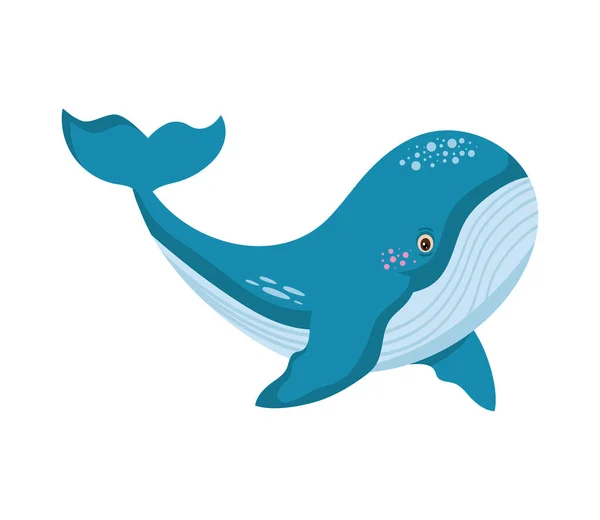 Tiburón Adorable Animal Salvaje Carácter — Vector de stock