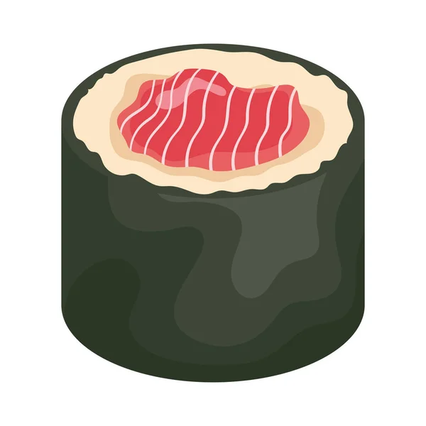 Makizushi Sushi Delicioso Icono Comida — Vector de stock