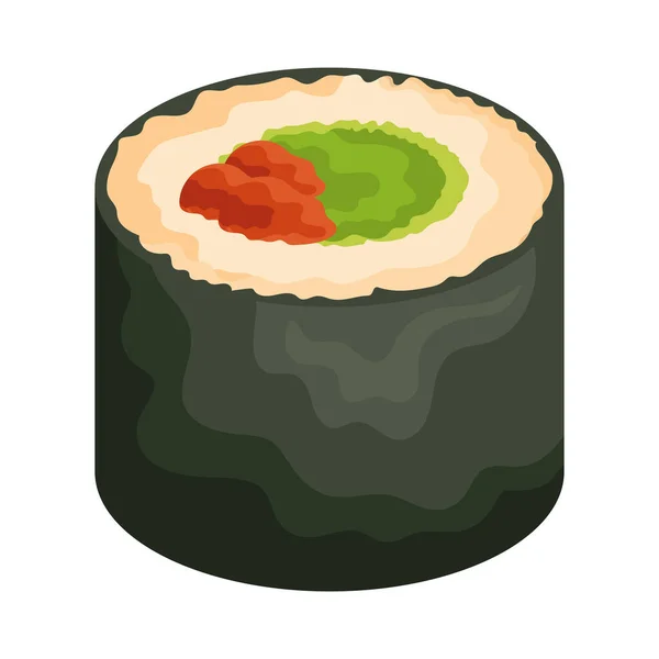 Sushi Futomaki Delicioso Icono Comida — Vector de stock