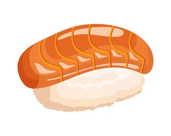 Nigiri Sushi Delicious Icon Isolated — Stock Vector