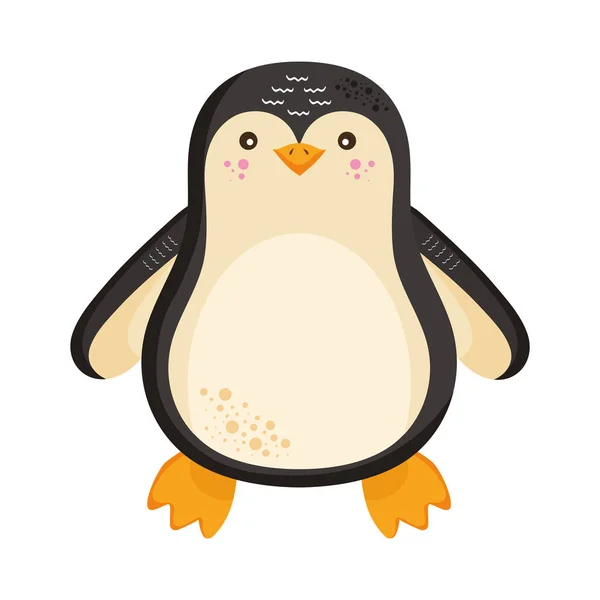 Pingouin Adorable Animal Sauvage Caractère — Image vectorielle