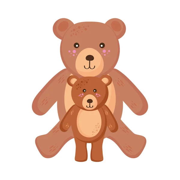 Słodkie Niedźwiedzie Rodzina Znaków Miłości — Wektor stockowy