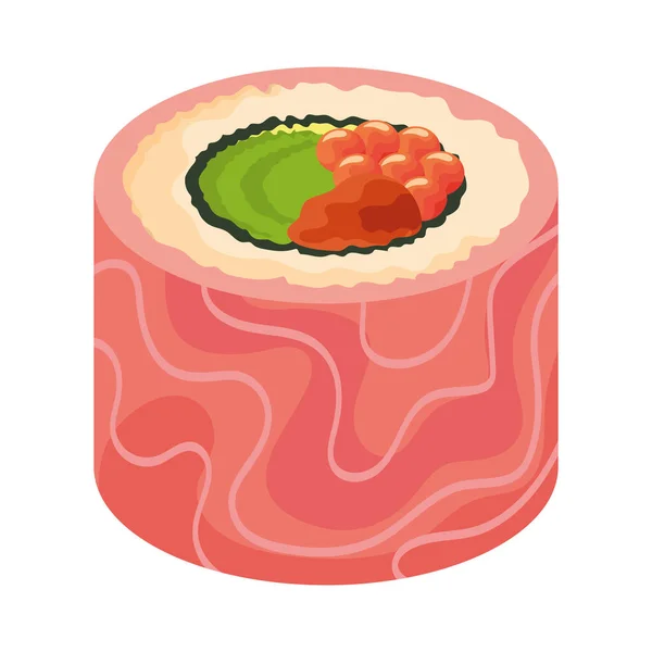 Uramaki Sushi Delicioso Icono Comida — Vector de stock