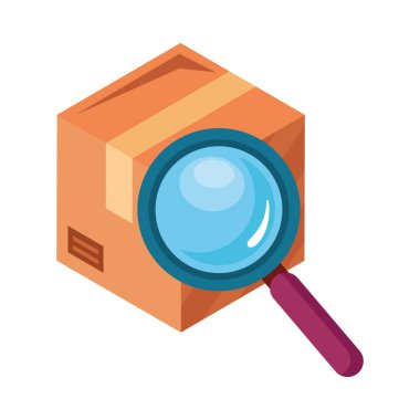 Büyüteç simgeli karton kutu