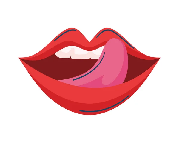 Mouth Nineties Retro Style Icon — Stock Vector