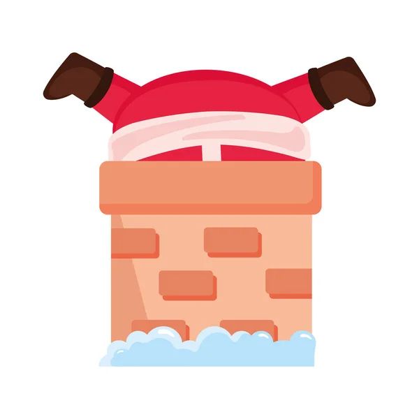 Santa Claus Didalam Karakter Chimney - Stok Vektor