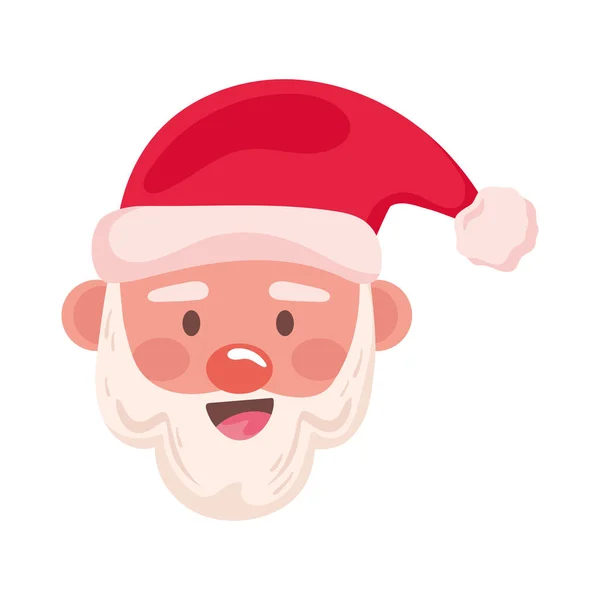 Weihnachtsmann Lächelnd Kopf Charakter — Stockvektor