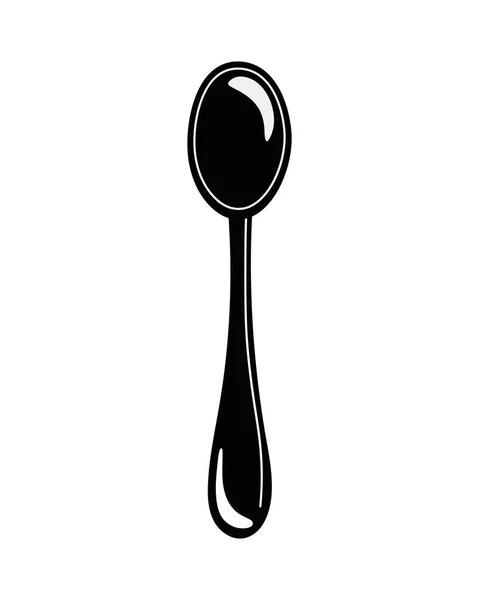 Spoon Cutlery Silhouette Style Icon — Stock Vector