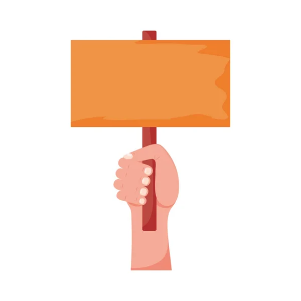 Hand Lifting Label Protesting Icon — Stock Vector