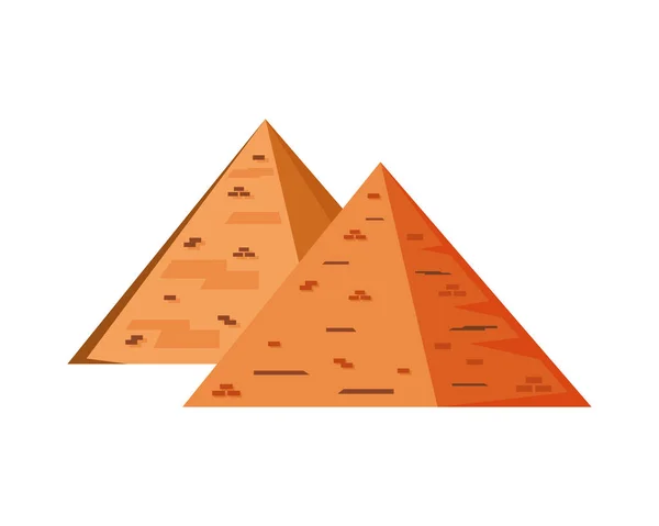 Ikon Markah Tanah Piramida Mesir Yang Terkenal - Stok Vektor