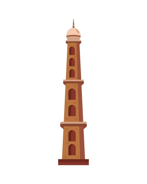 Taj Mahal Věž Orientační Ikona — Stockový vektor