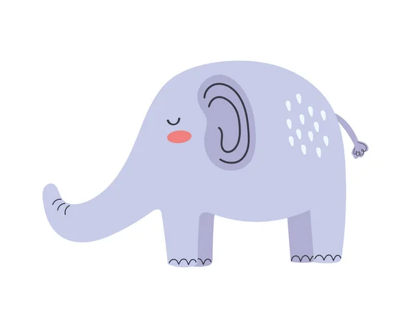 Cute Elephant Animal Icon Isolated — Stock vektor