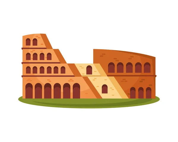 Romerska Coliseum Berömda Landmärke Ikon — Stock vektor