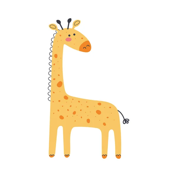 可爱的长颈鹿可爱的动物性格 — 图库矢量图片