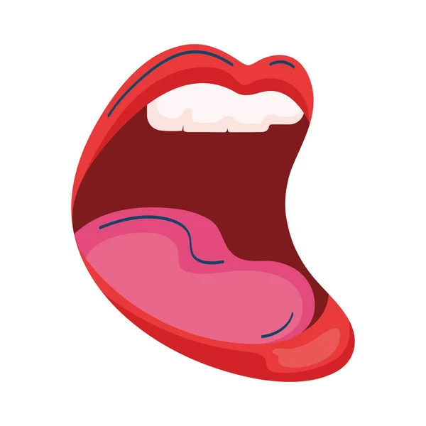 Mouth Open Retro Style Icon — Stock Vector