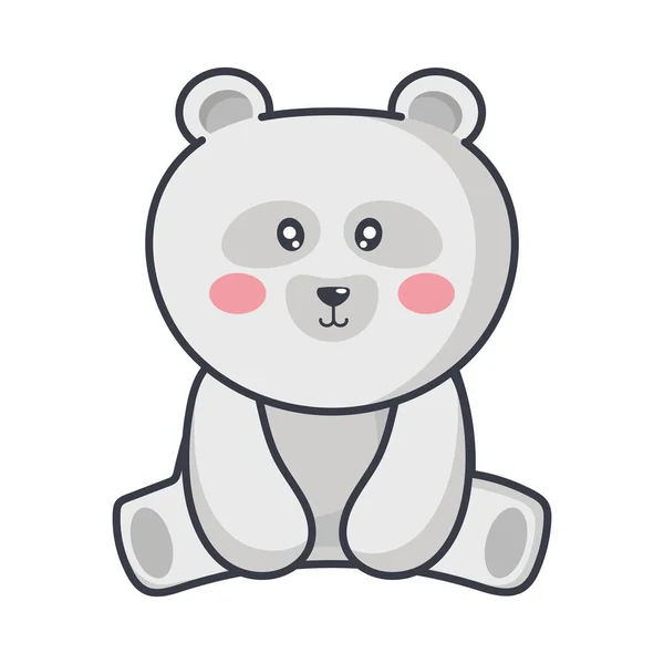 Cute Niedźwiedź Polarny Kawaii Zwierząt Charakter — Wektor stockowy