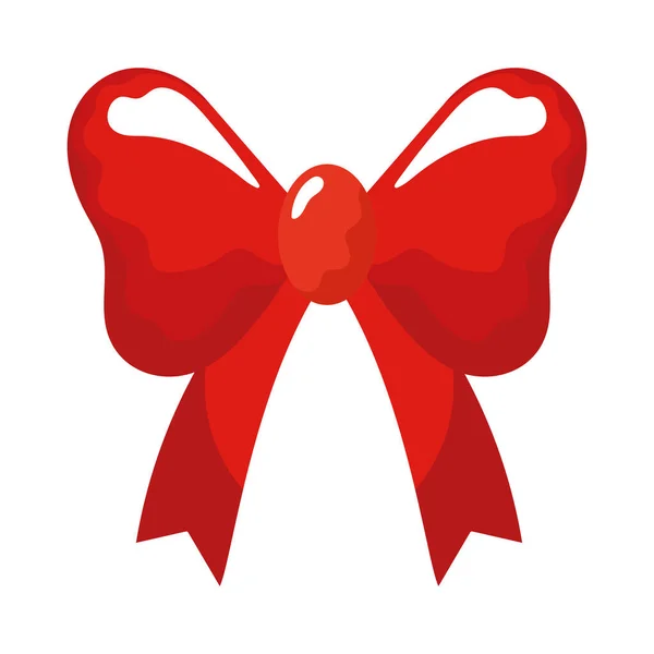 Buon Natale Icona Fiocco Rosso — Vettoriale Stock
