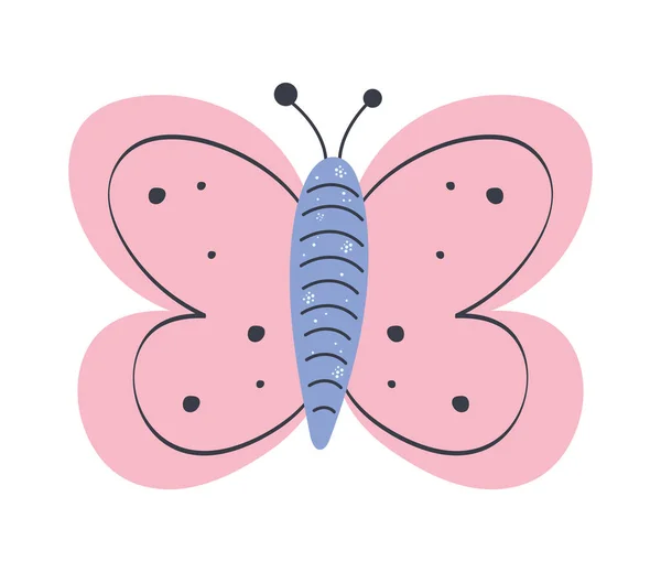 Χαριτωμένο Πεταλούδα Αξιολάτρευτο Ζώο Χαρακτήρα — Διανυσματικό Αρχείο