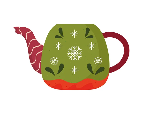 Noel Çaydanlığı Dekoratif Çatal Simgesi — Stok Vektör