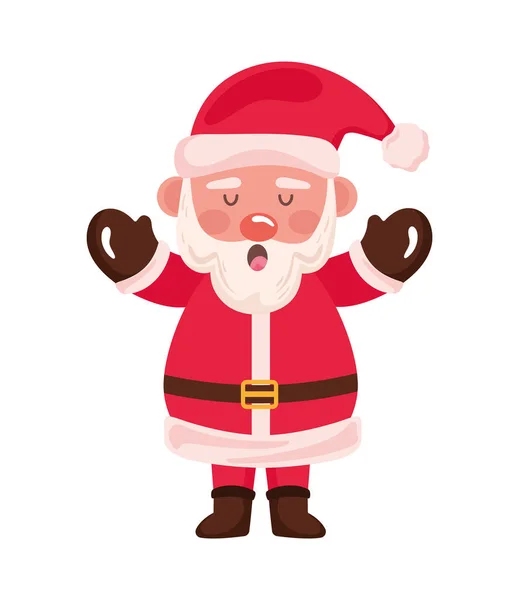 Père Noël Claus Célébrant Caractère Noël — Image vectorielle