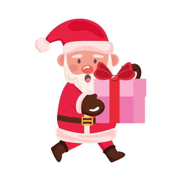 Santa Claus Pink Gift Character — Stock Vector