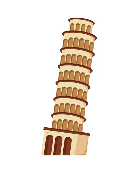 stock vector pissa tower famous landmark icon