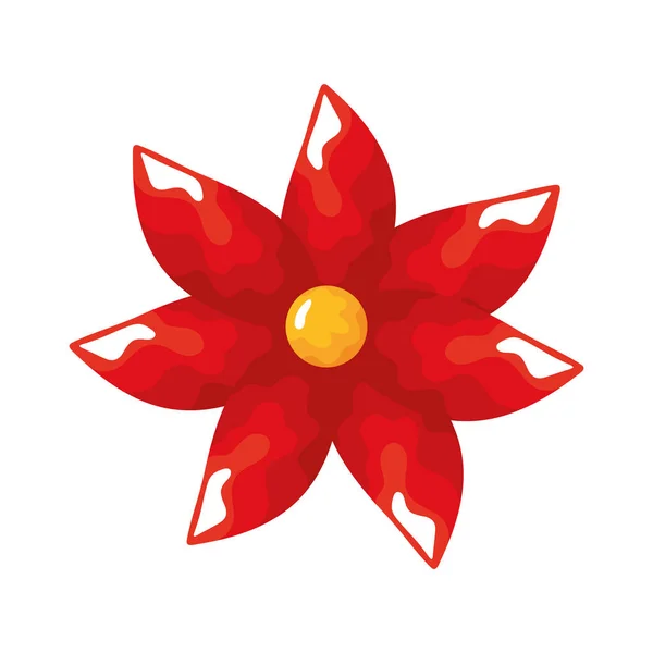 Merry Christmas Red Flower Icon — Stock Vector