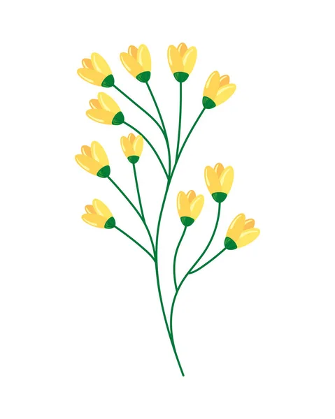 Gula Blommor Trädgård Växt Natur Ikon — Stock vektor