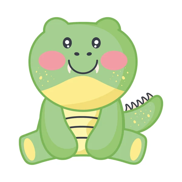 Słodkie Krokodyl Kawaii Zwierząt Charakter — Wektor stockowy