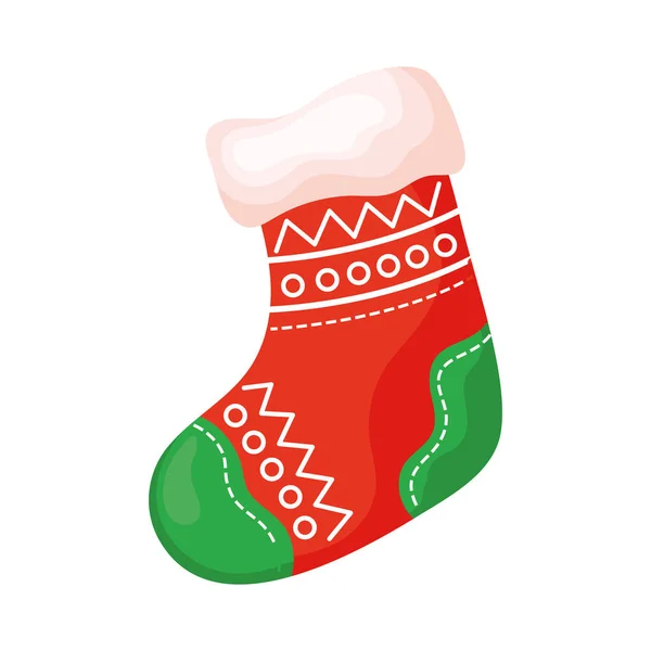 Frohe Weihnachten Socken Hängen Symbol — Stockvektor