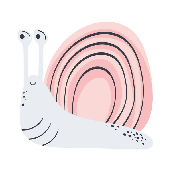 Χαριτωμένο Σαλιγκάρι Αξιολάτρευτο Ζώο Χαρακτήρα — Διανυσματικό Αρχείο