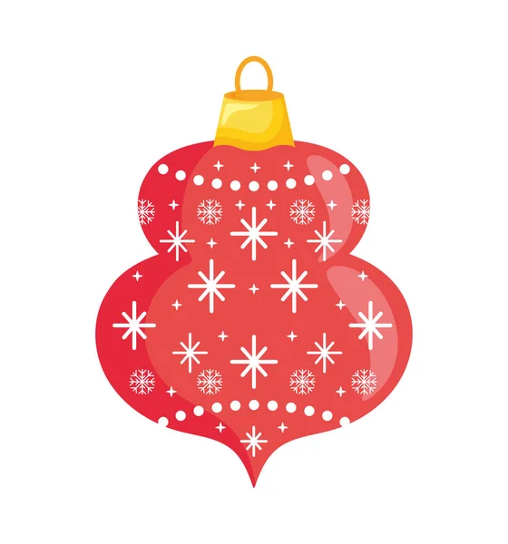Vánoční Červená Koule Visící Ikona — Stockový vektor