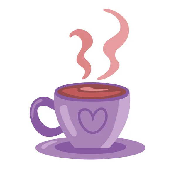 Xícara Café Com Ícone Coração —  Vetores de Stock
