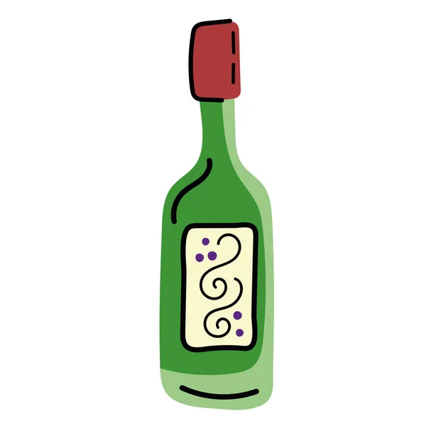 Fresh Wine Bottle Drink Icon — Stockvektor