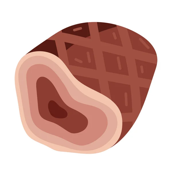 Delicious Ham Block Nutritive Icon — Stock Vector