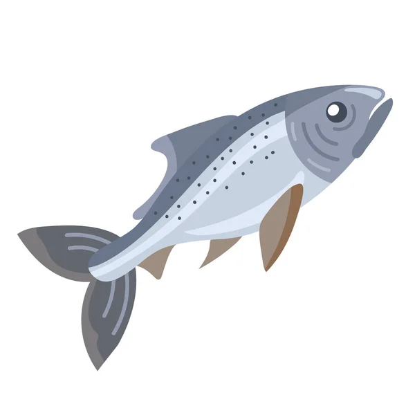 Świeże Ryby Owoce Morza Ikona Żywieniowa — Wektor stockowy