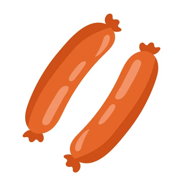 Saucisses Fraîches Nourriture Icône Isolée — Image vectorielle