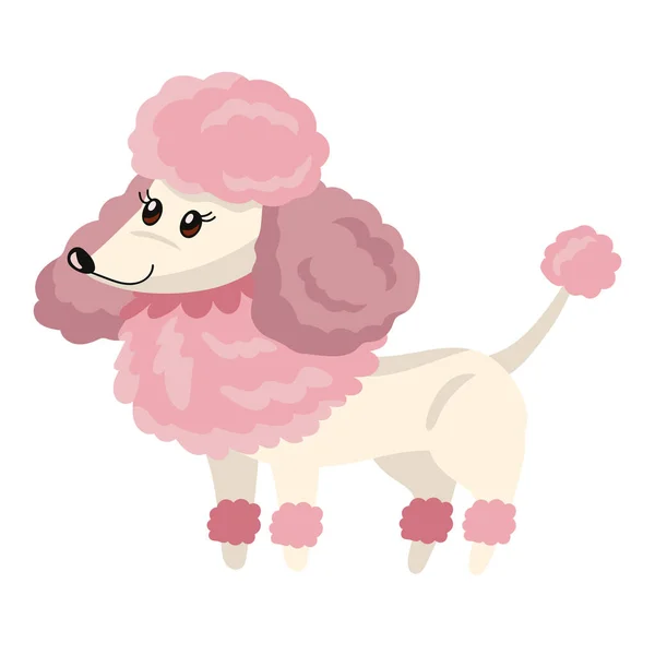 かわいい犬フランス語のプールキャラクター — ストックベクタ