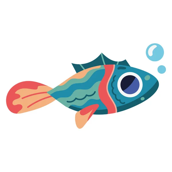 stock vector exotic fish sealife nature icon