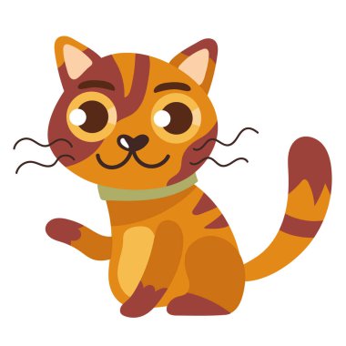 Sevimli küçük turuncu kedi kedi karakteri